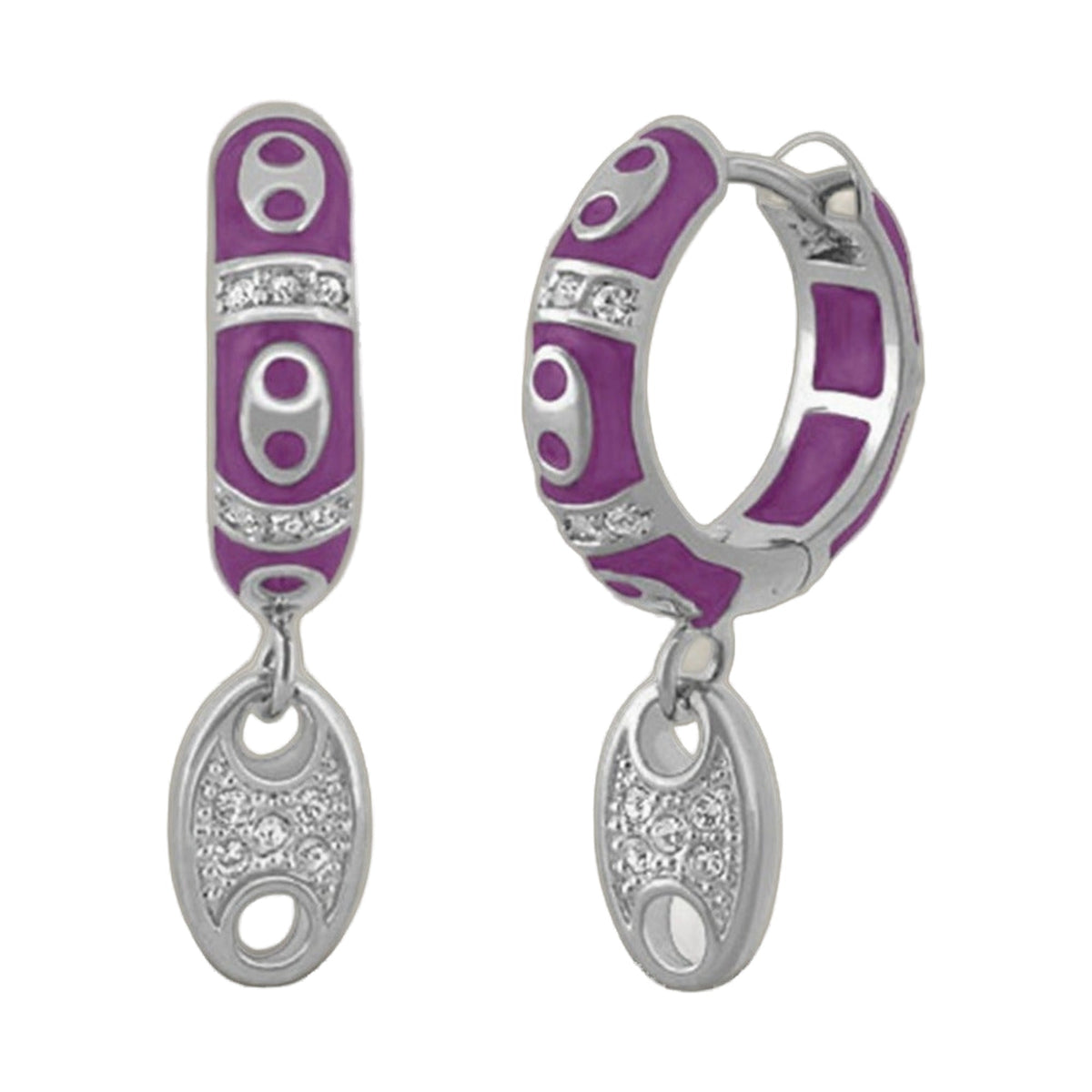 Charming 2 Earrings — Pavé Oval Drop