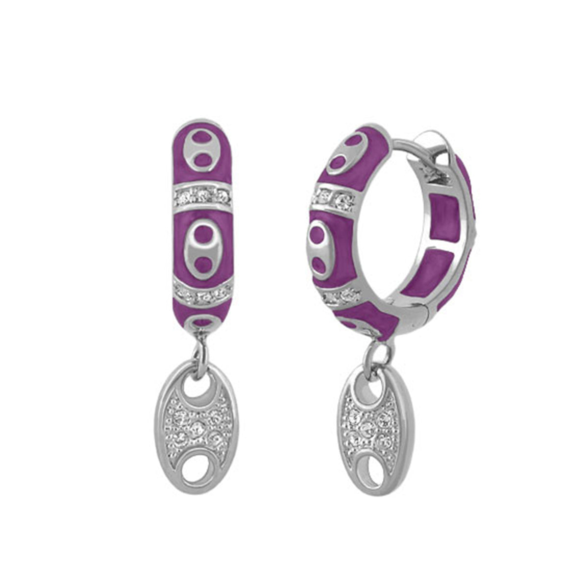 Charming 2 Earrings — Pavé Oval Drop