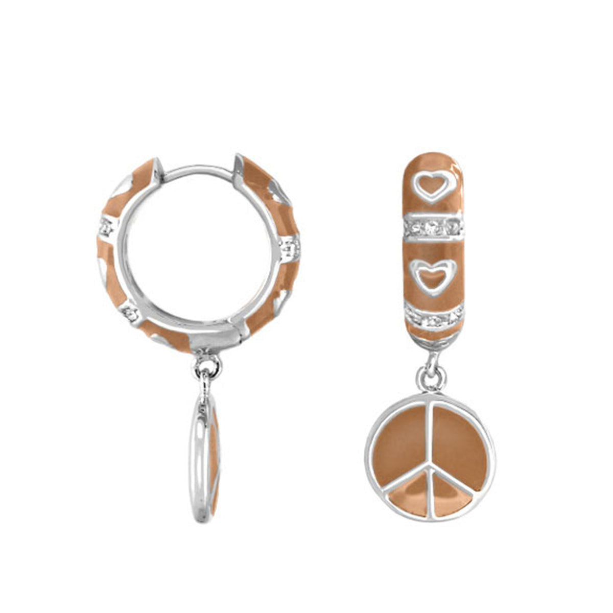Charming 2 Earrings — Peace Sign Drop
