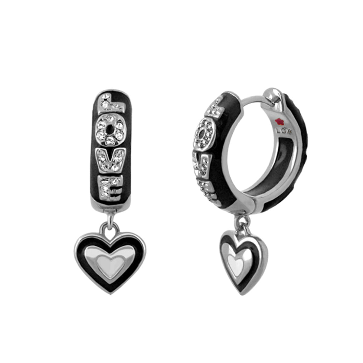 Charming 2 Earrings — Open Heart Drop