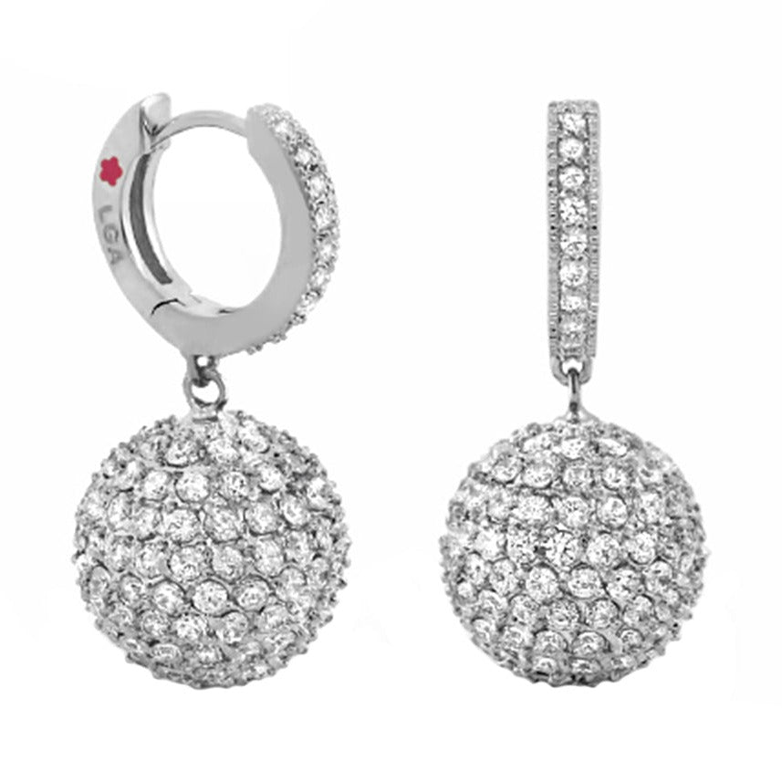 Glamour Pave Earrings — Pavé Ball Drop