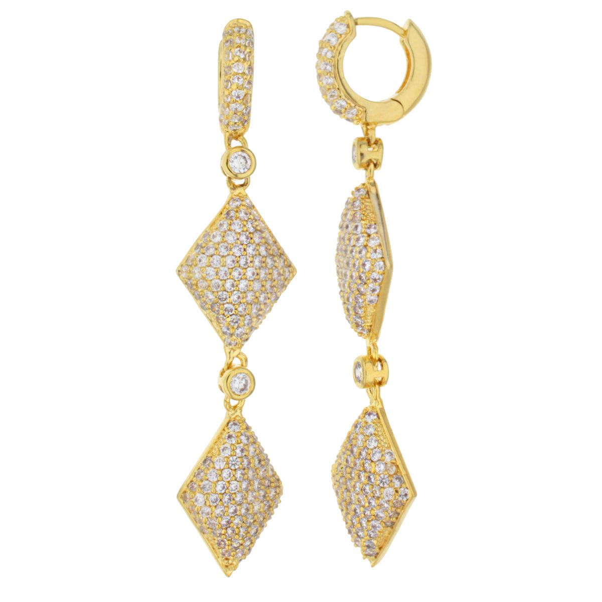 Glamour Pave Rhombus Earrings