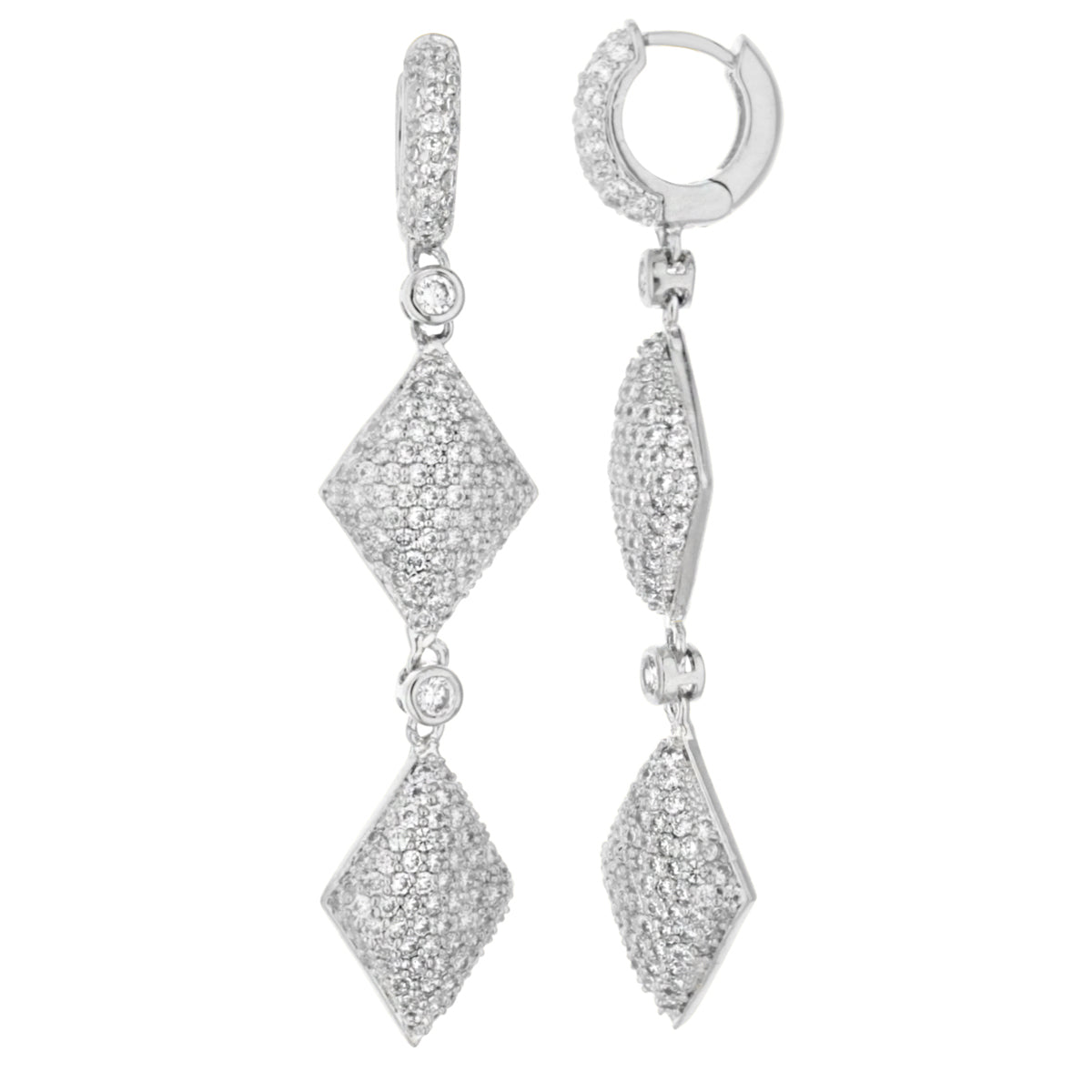 Glamour Pave Rhombus Earrings