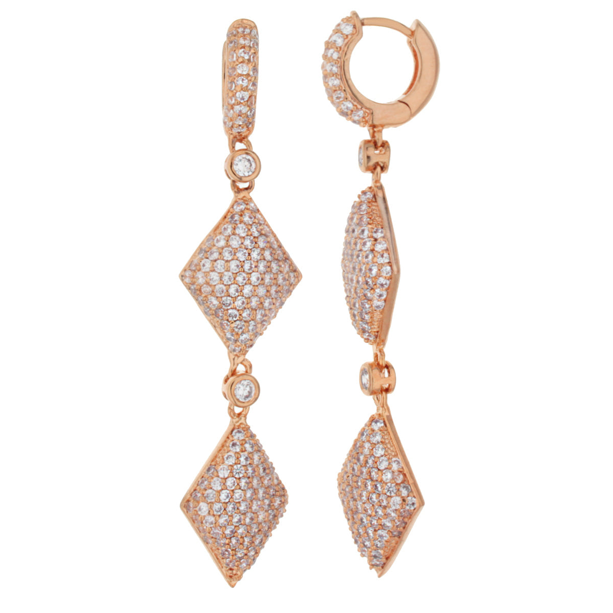 Glamour Pave Rhombus Earrings