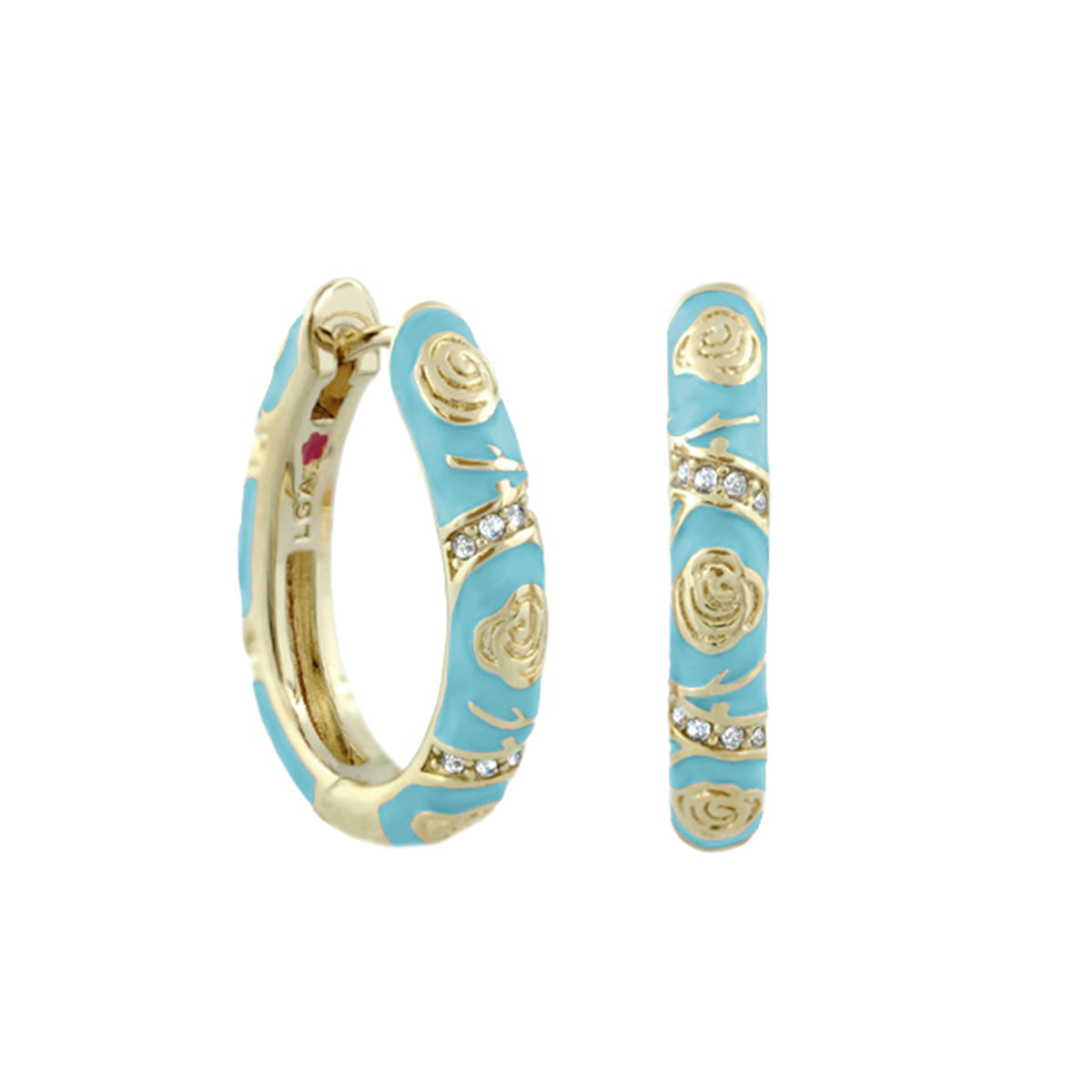 Stackable Fiesta Earrings — Rosette Pavé Hoop