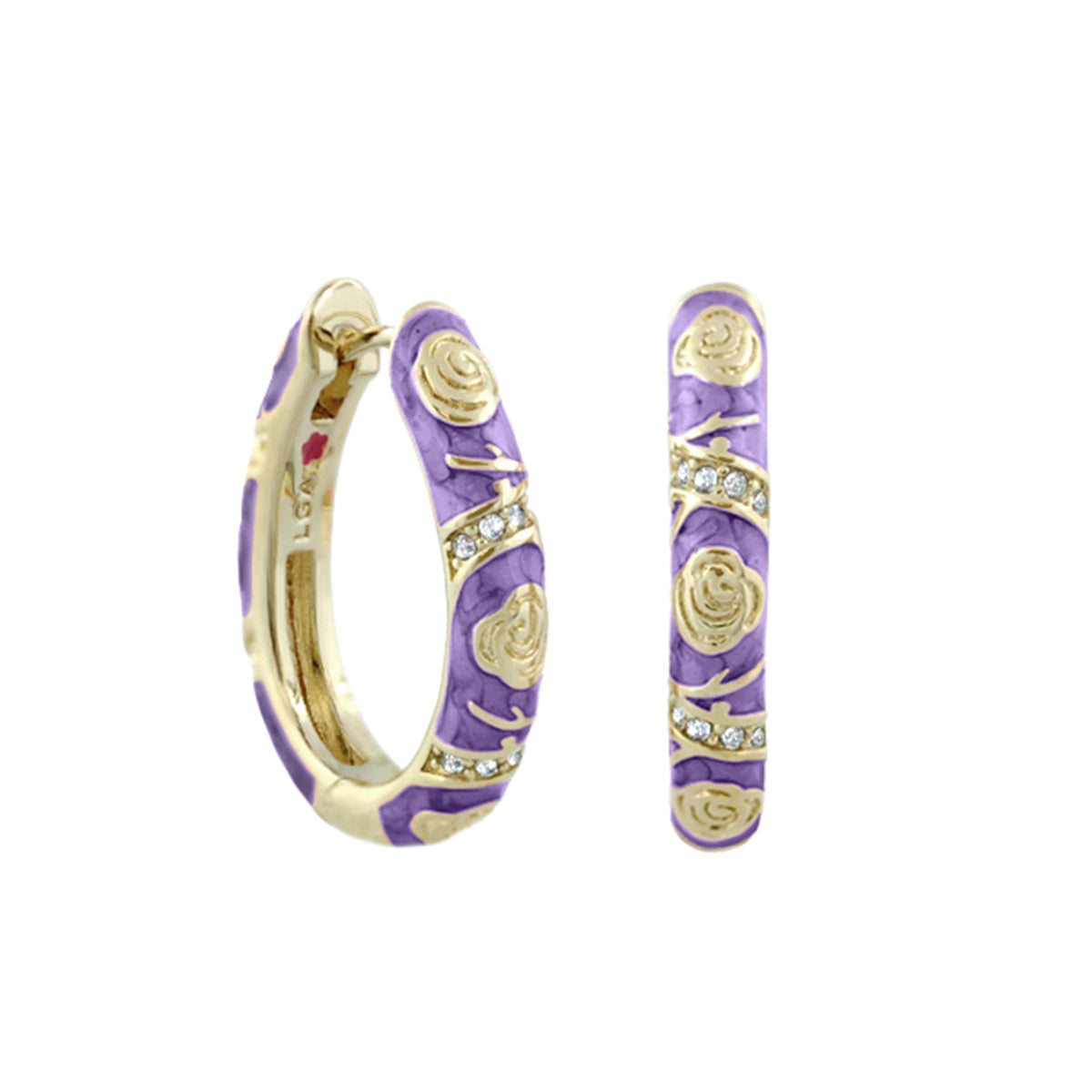 Stackable Fiesta Earrings — Rosette Pavé Hoop