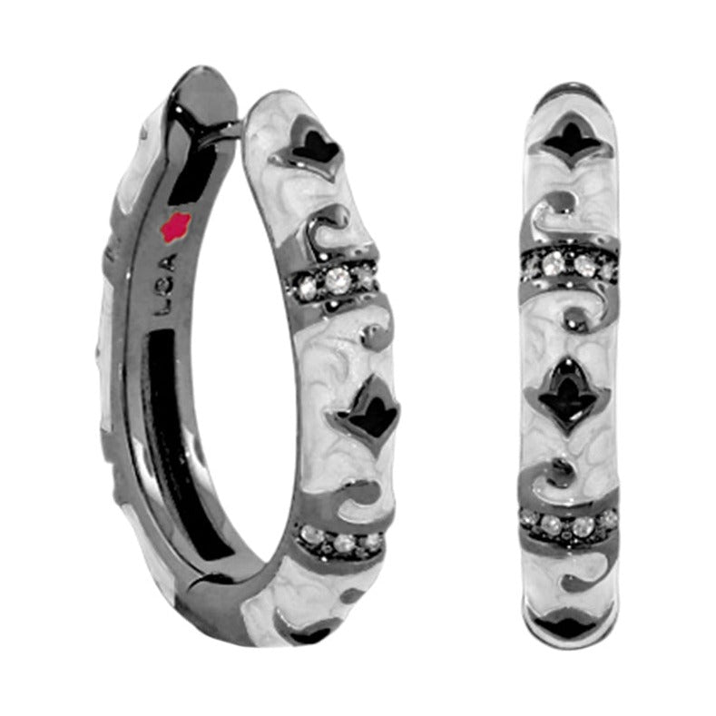 Stackable Fiesta Earrings — Lozenge Pavé Hoop