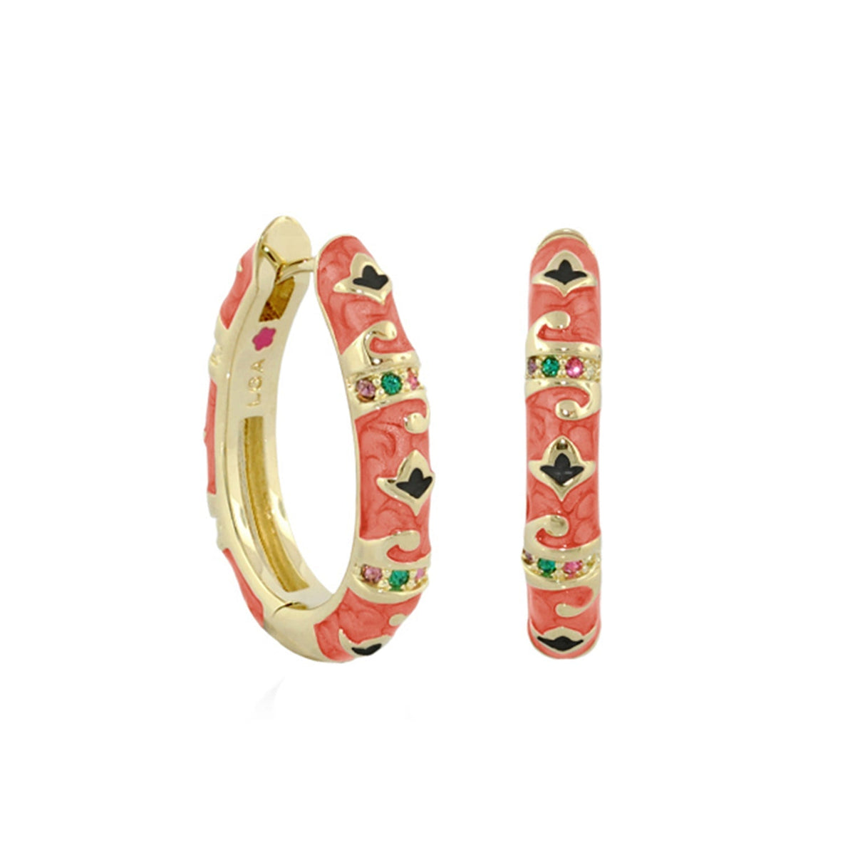 Stackable Fiesta Earrings — Lozenge Pavé Hoop