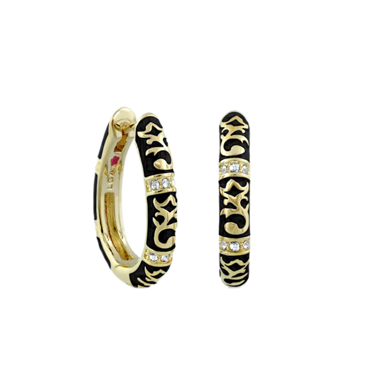 Stackable Fiesta Earrings — Scrollwork Pavé Hoop