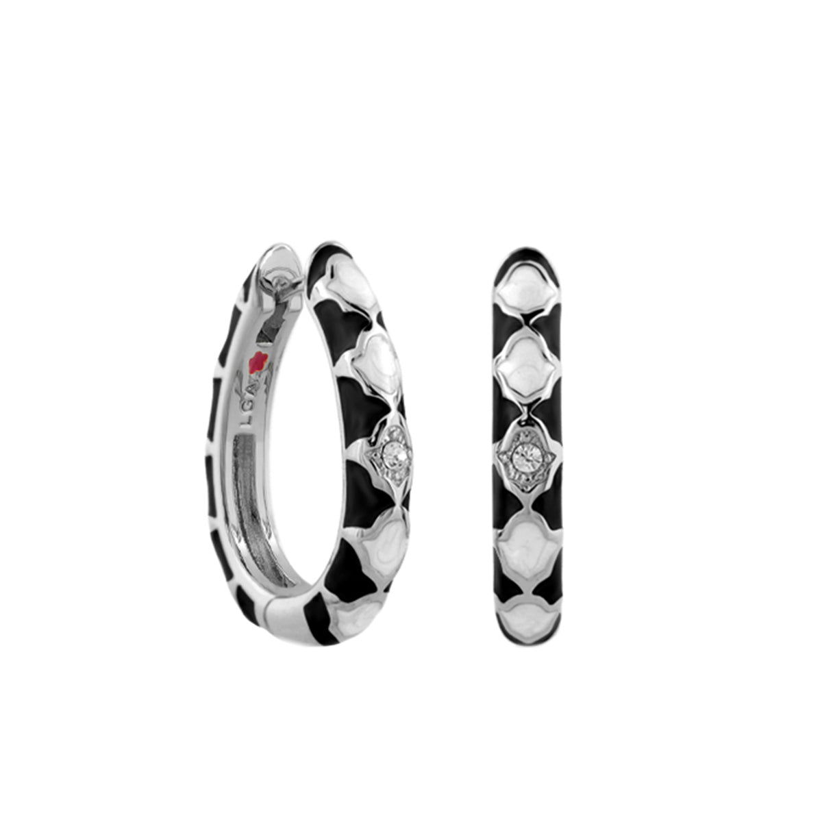 Stackable Fiesta Earrings — Quatrefoil Crystal Hoop