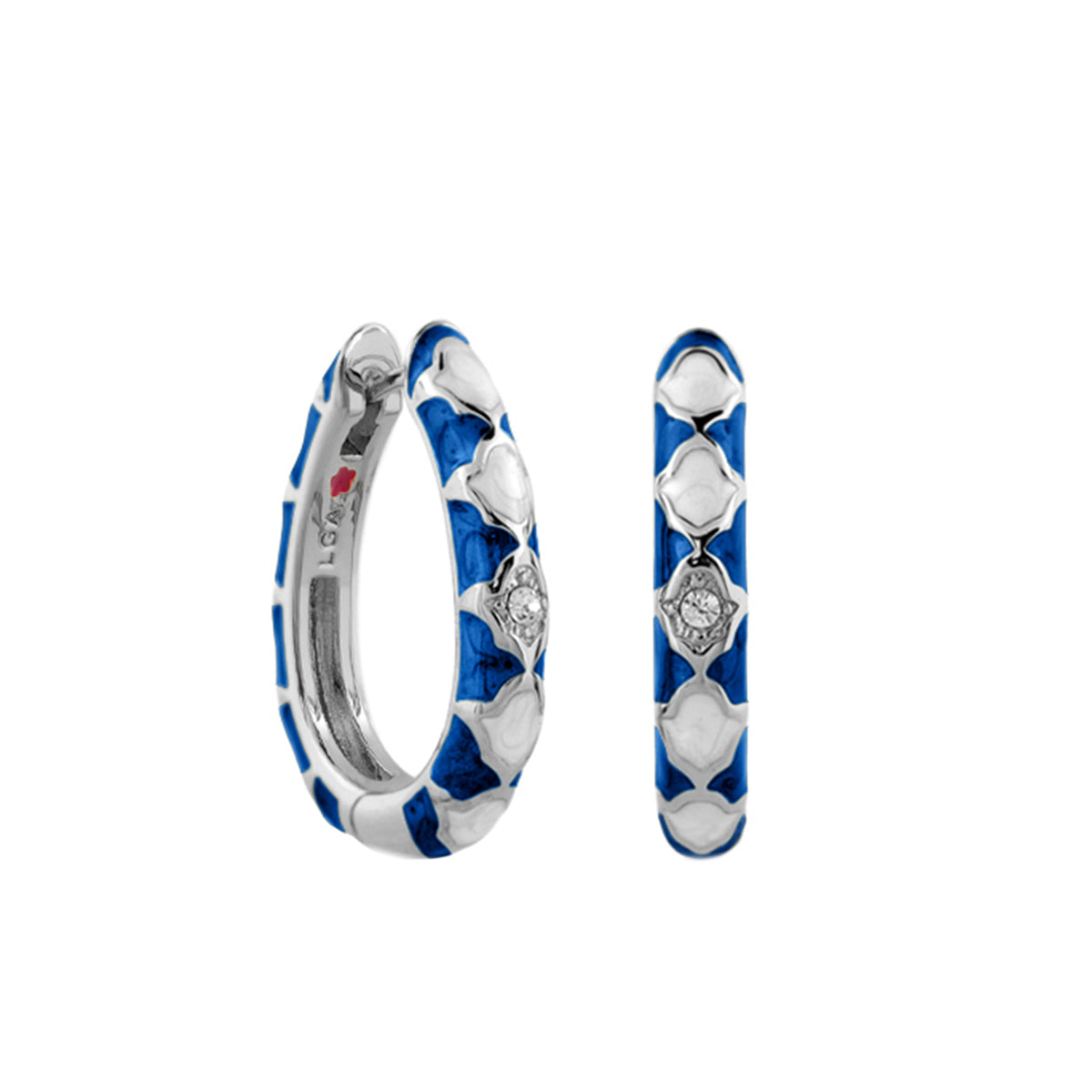 Stackable Fiesta Earrings — Quatrefoil Crystal Hoop
