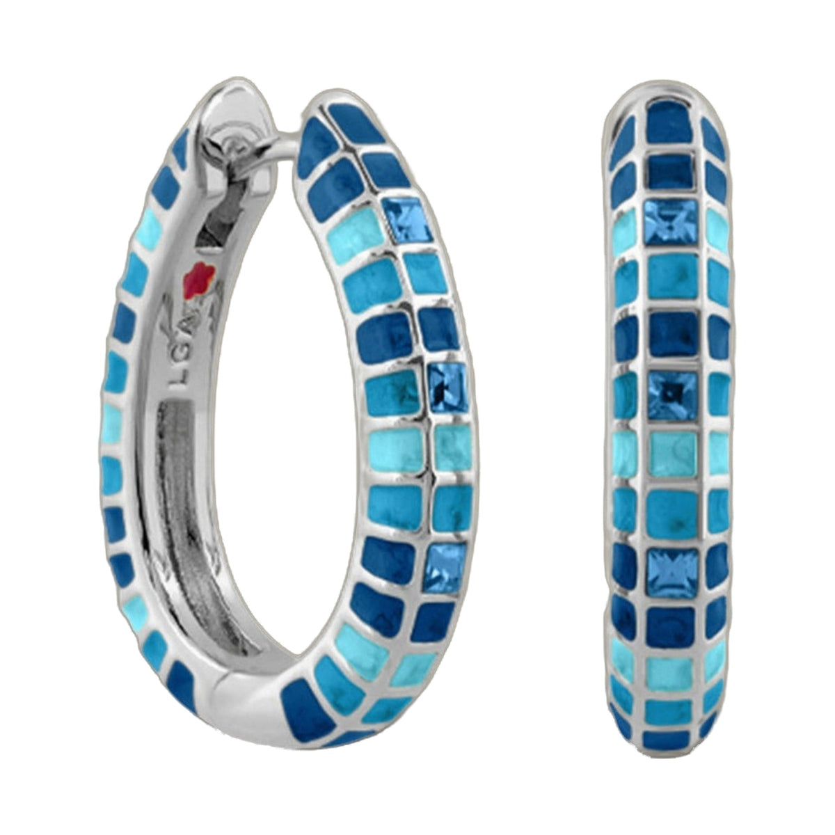 Stackable Fiesta Earrings — Mosaic Crystal Hoop