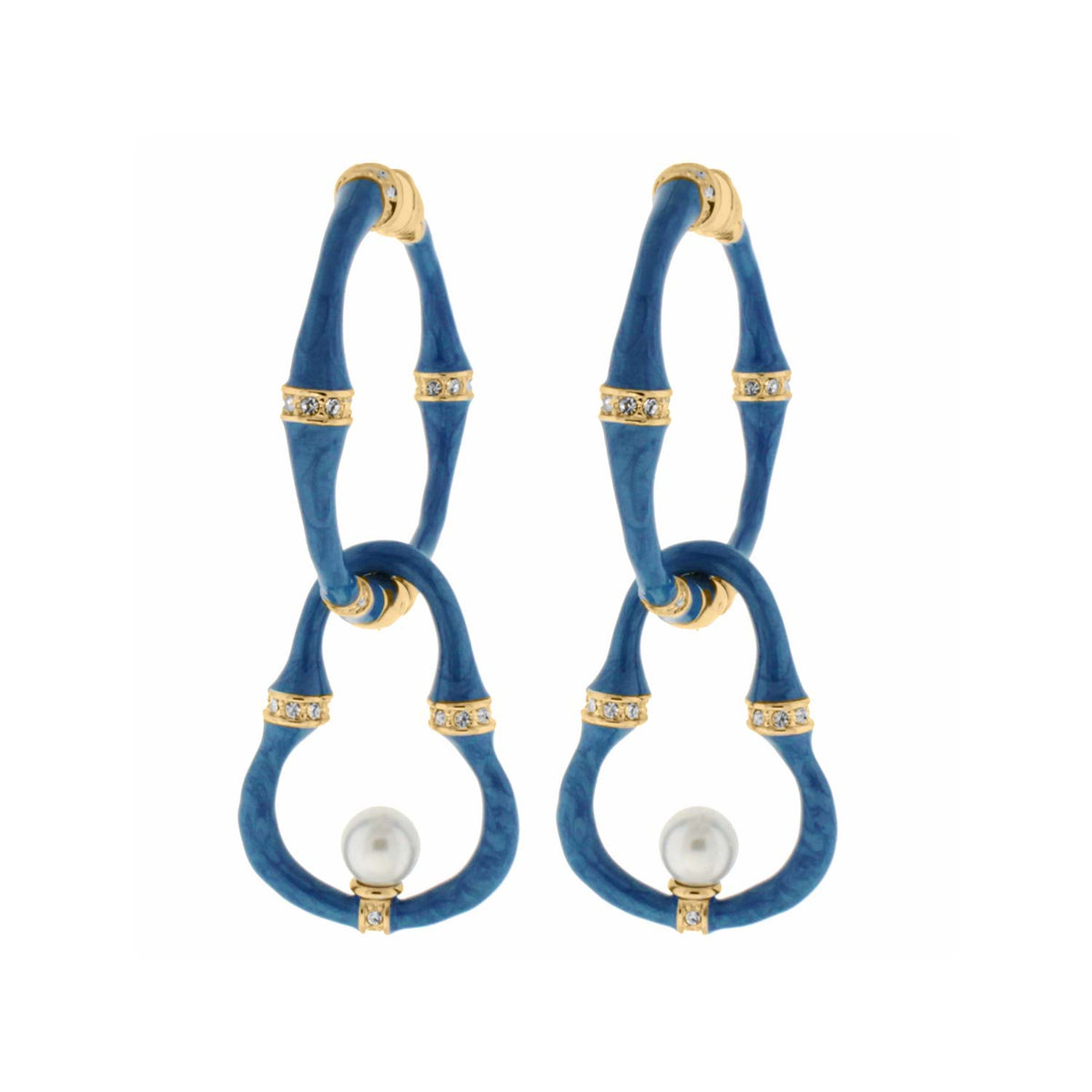 Bamboo Earrings — Pearl Drop