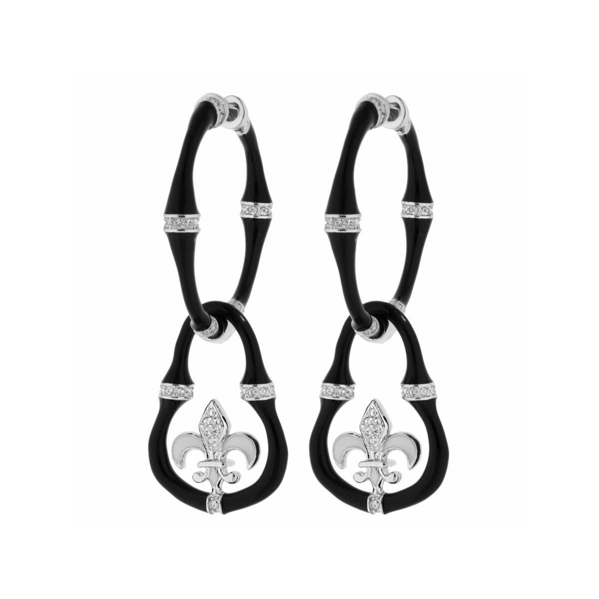 Bamboo Earrings — Fleur-de-Lis Drop