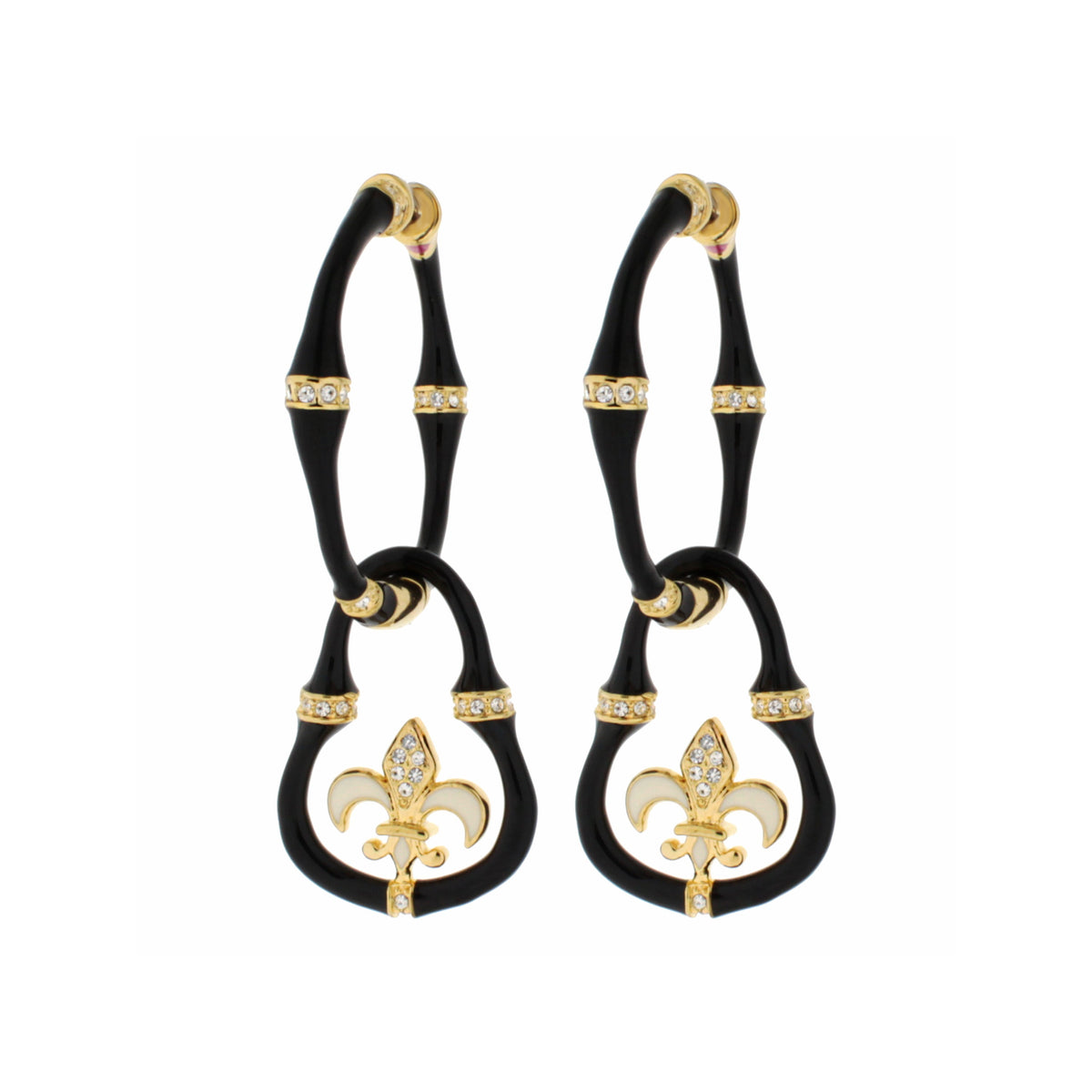Bamboo Earrings — Fleur-de-Lis Drop