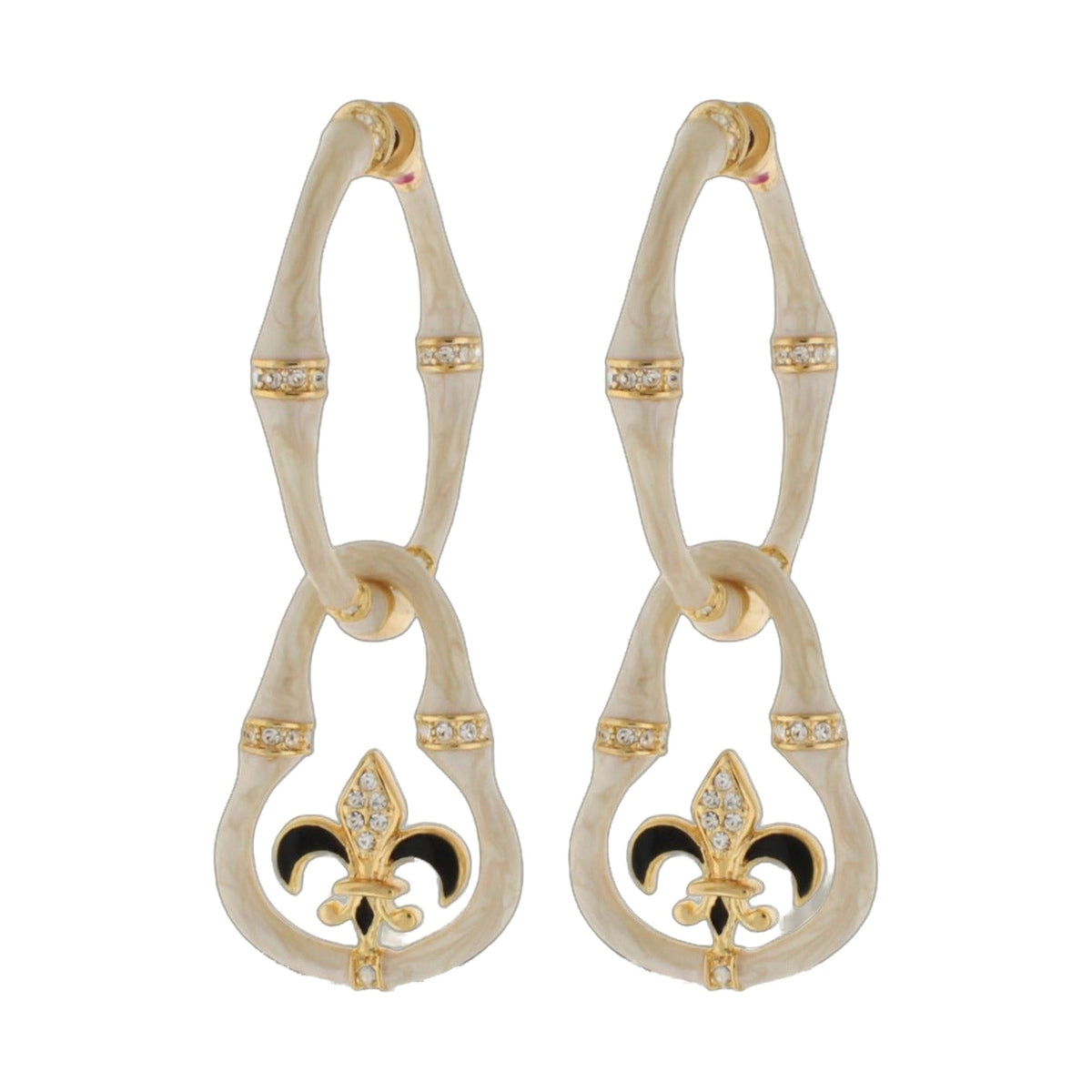 Bamboo Earrings — Fleur-de-Lis Drop