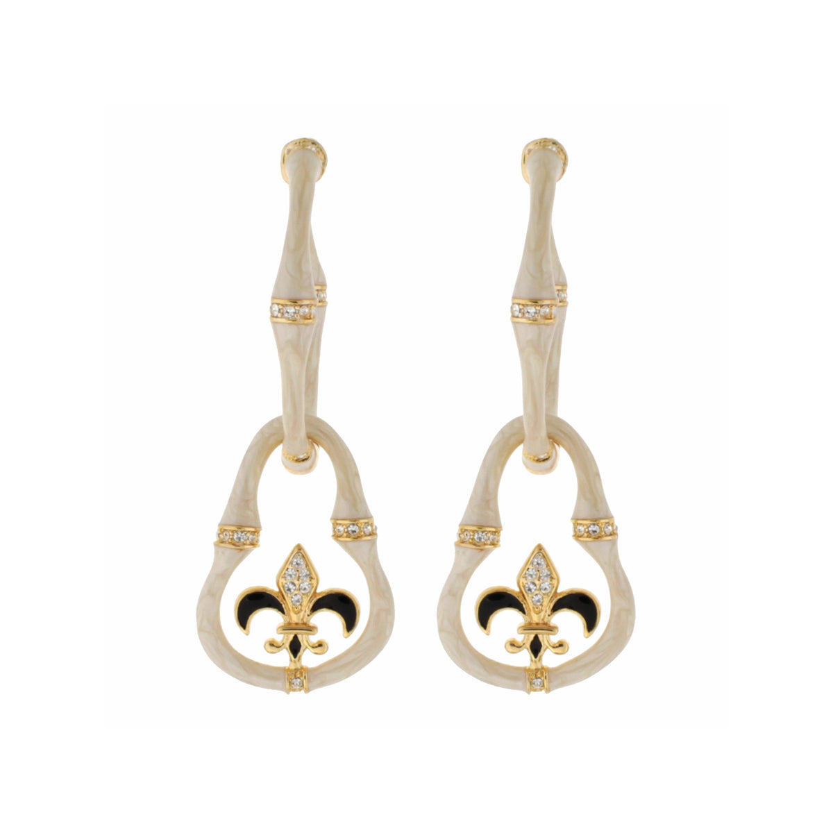 Bamboo Earrings — Fleur-de-Lis Drop