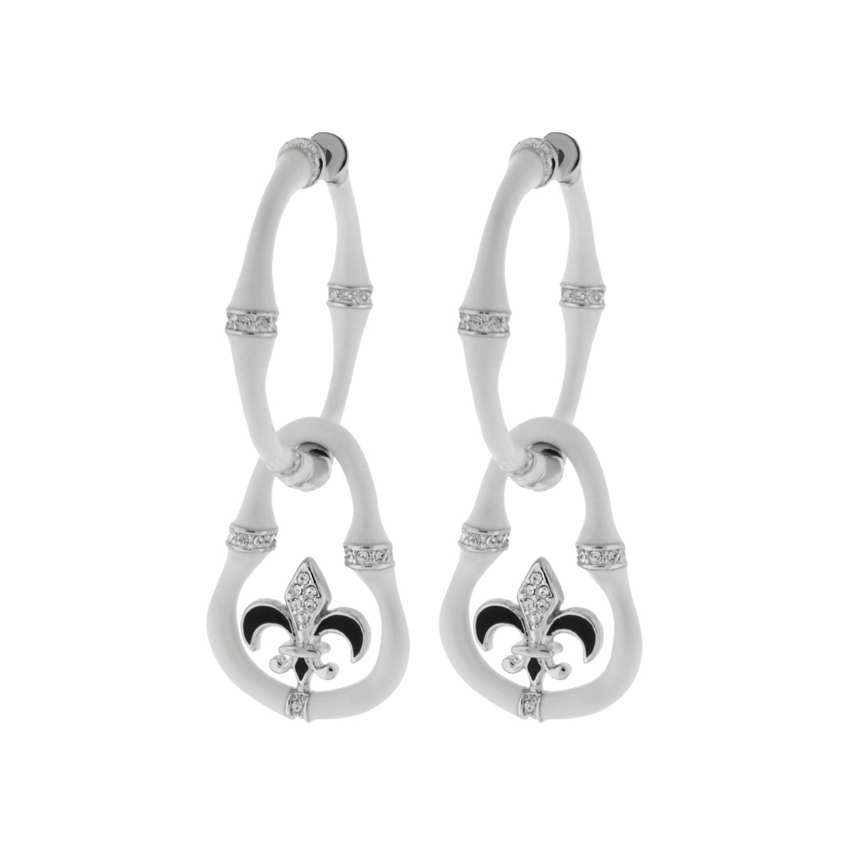 Bamboo Earrings — Fleur-de-Lis Drop