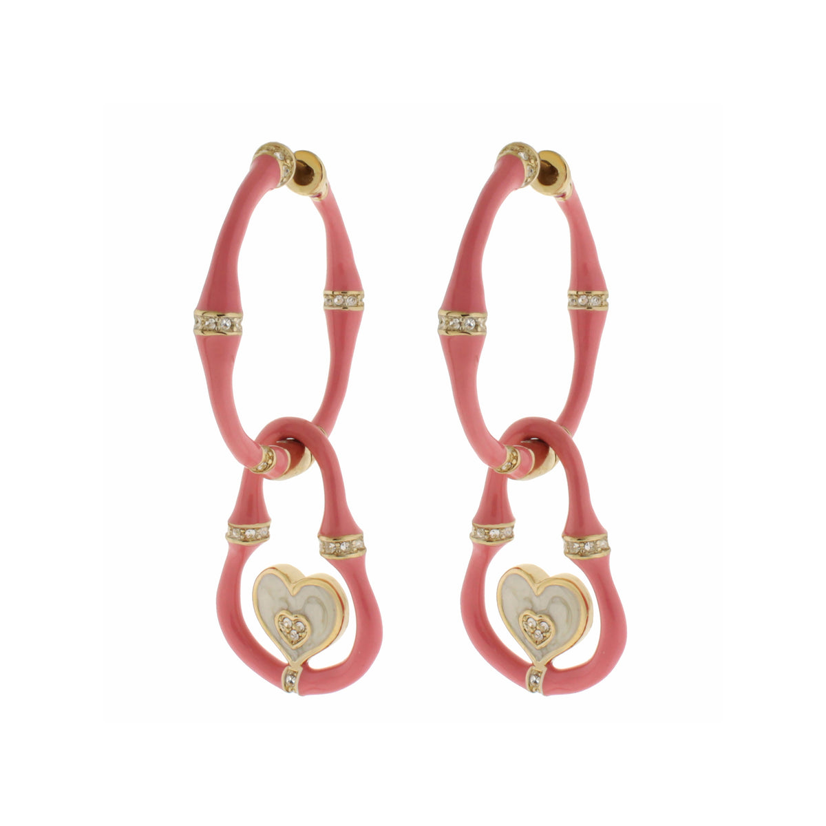 Bamboo Earrings — Heart Drop