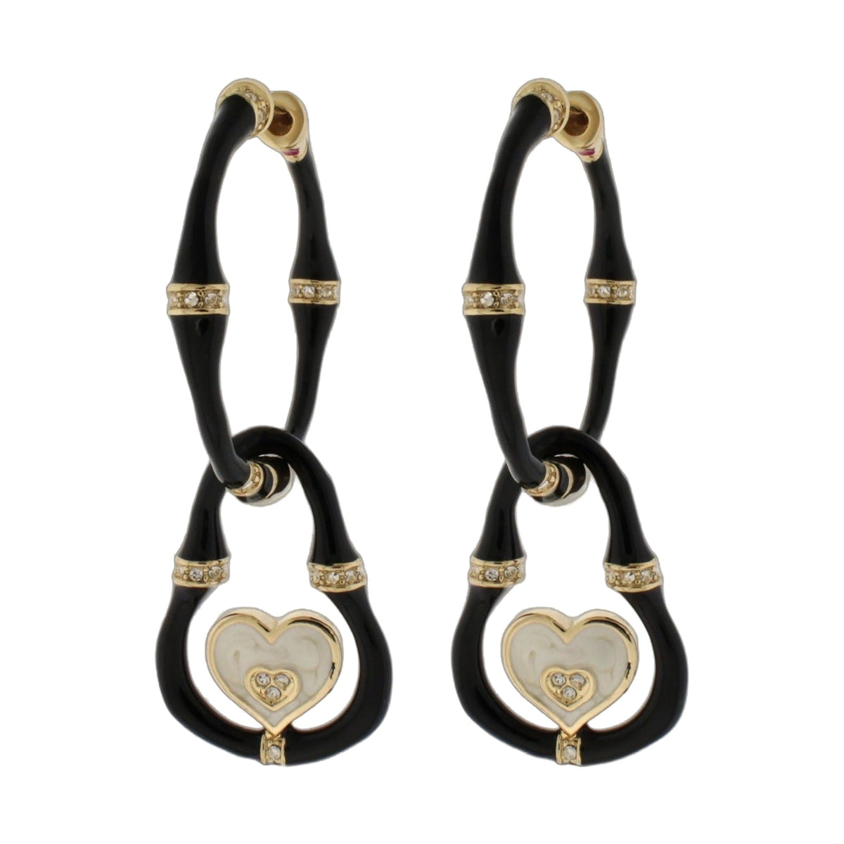 Bamboo Earrings — Heart Drop