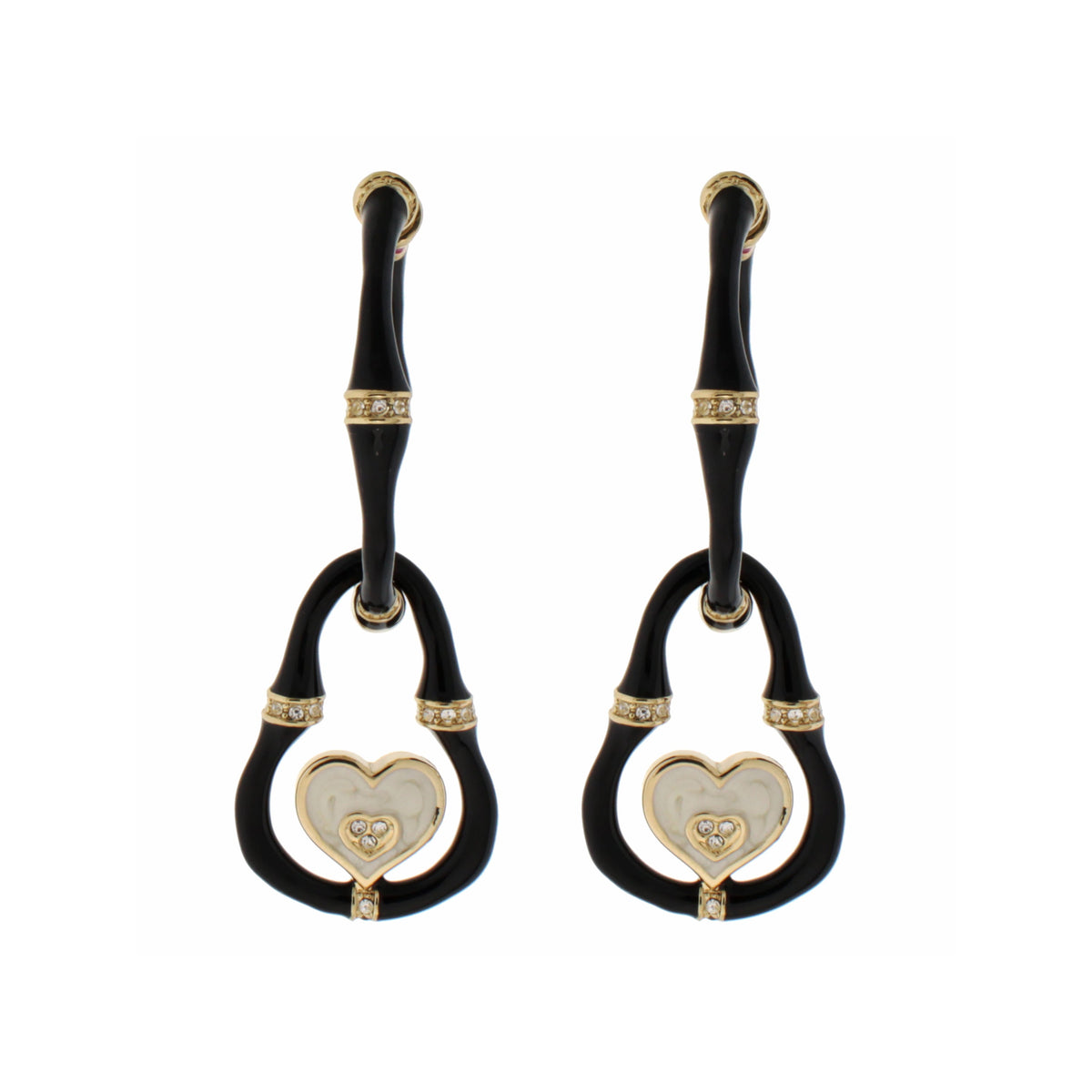 Bamboo Earrings — Heart Drop