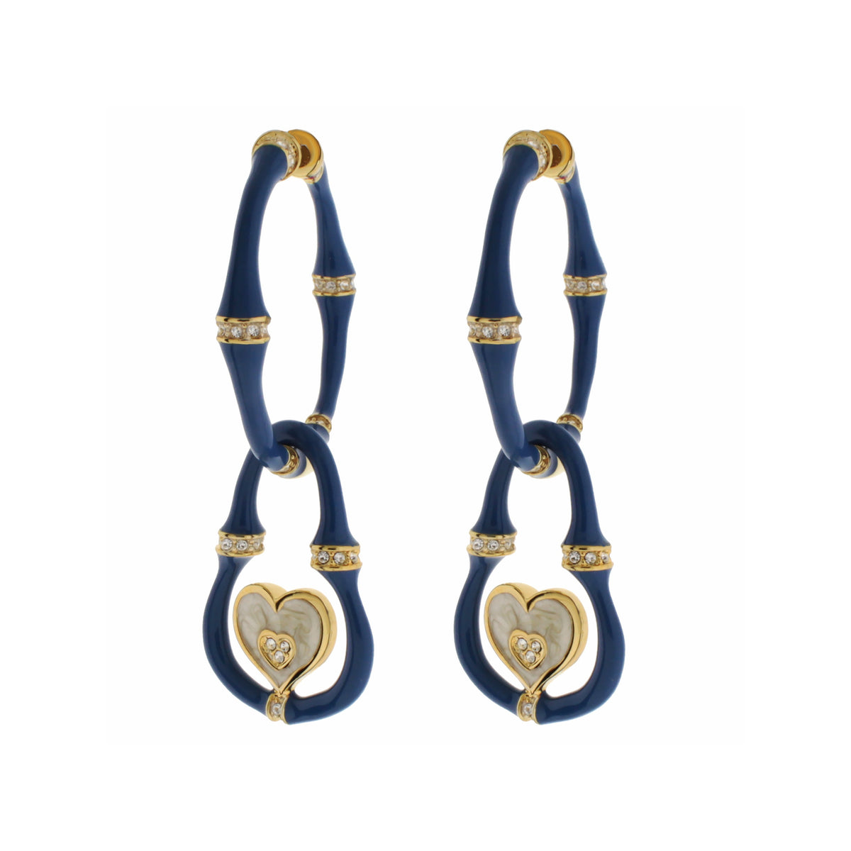 Bamboo Earrings — Heart Drop