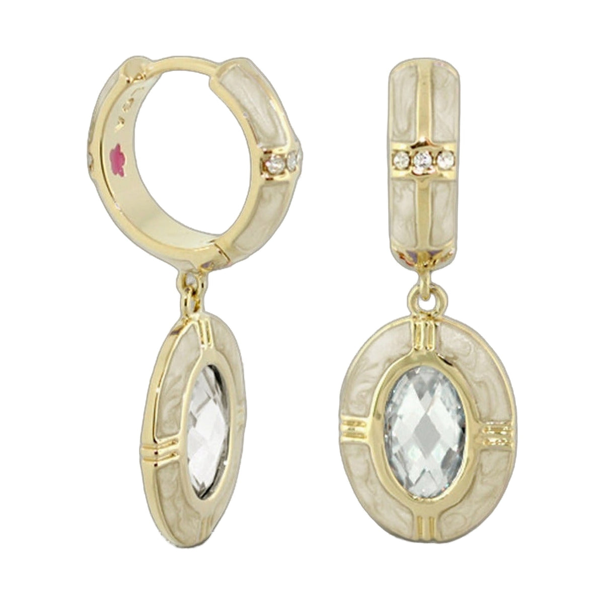 Prince Charming Earrings — Enamel-Framed Oval Drop