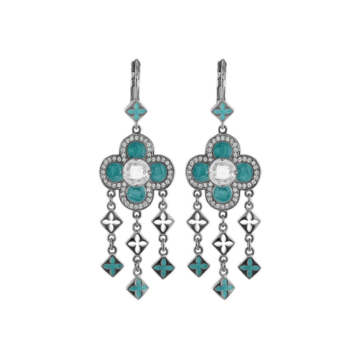 Floral Knight Earrings — Quatrefoil Drop
