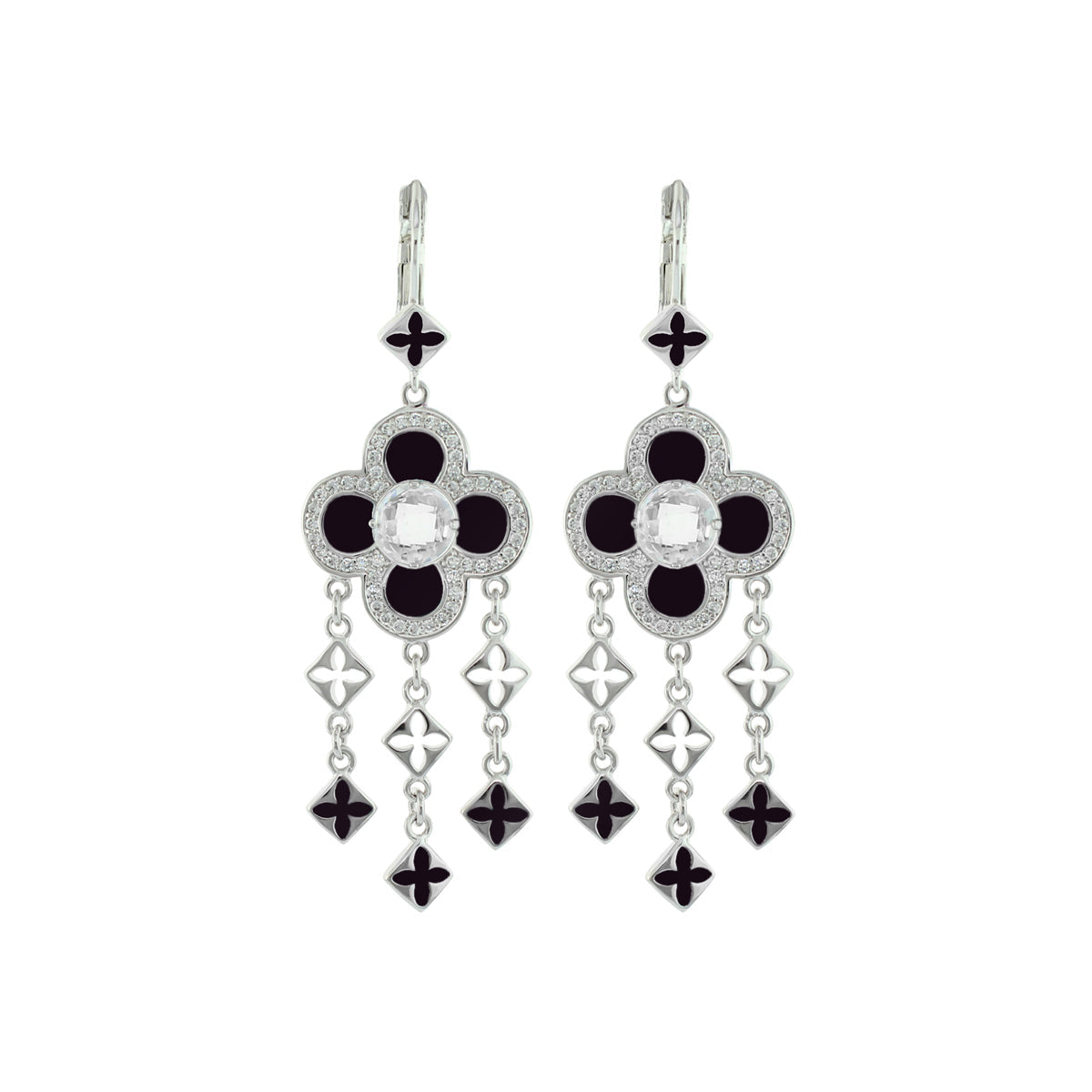 Floral Knight Earrings — Quatrefoil Drop