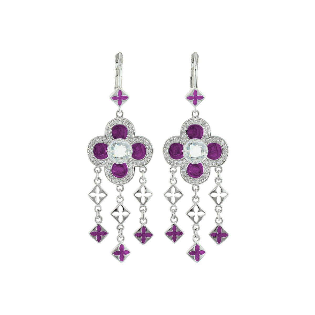 Floral Knight Earrings — Quatrefoil Drop