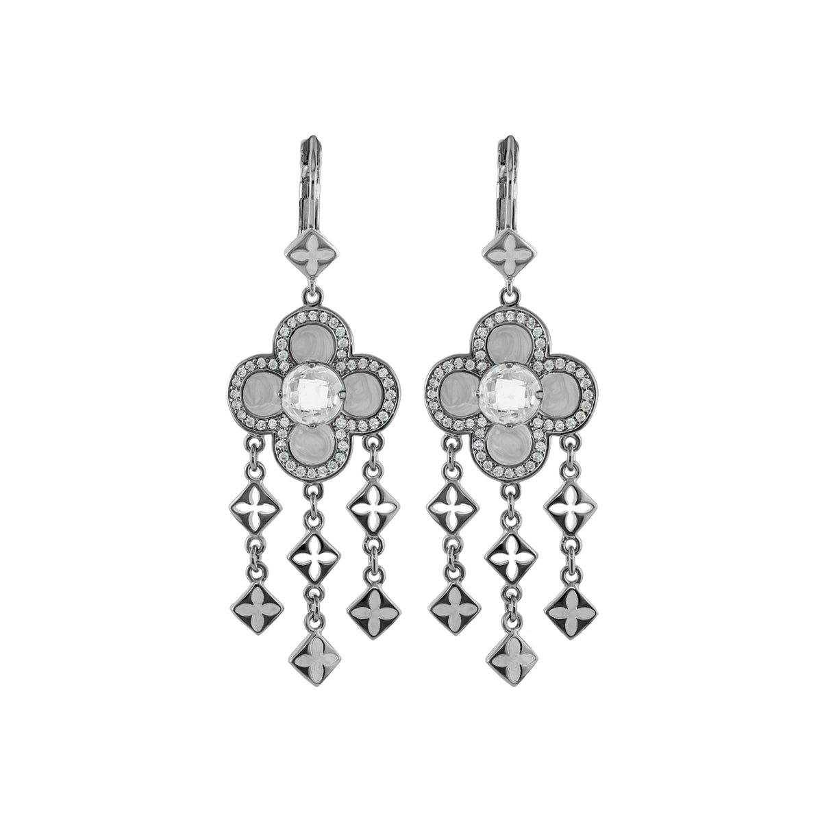 Floral Knight Earrings — Quatrefoil Drop