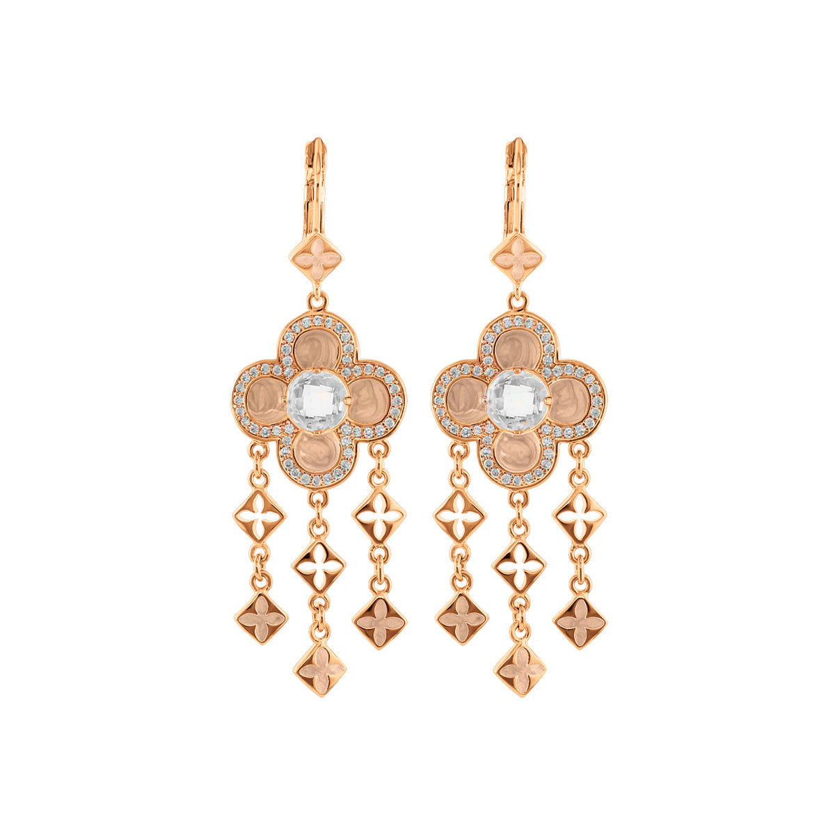 Floral Knight Earrings — Quatrefoil Drop