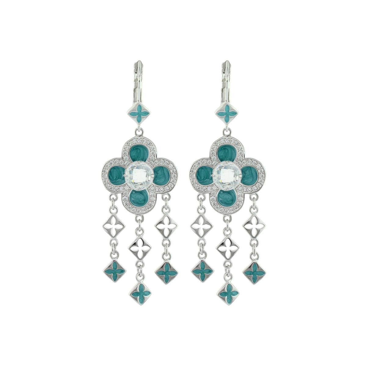 Floral Knight Earrings — Quatrefoil Drop