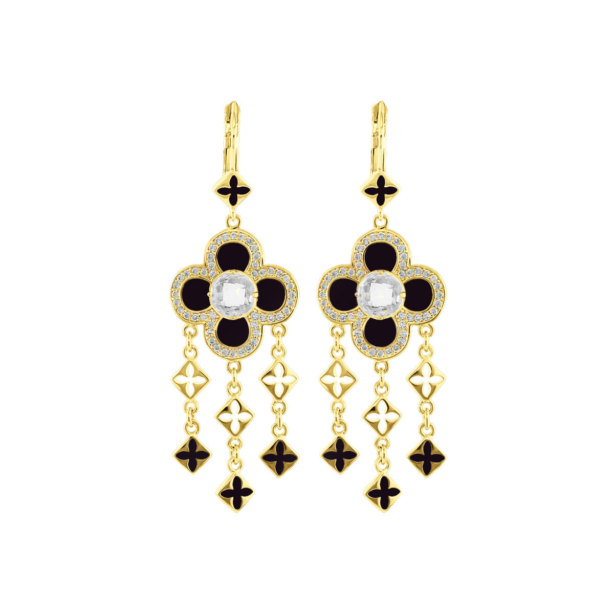 Floral Knight Earrings — Quatrefoil Drop