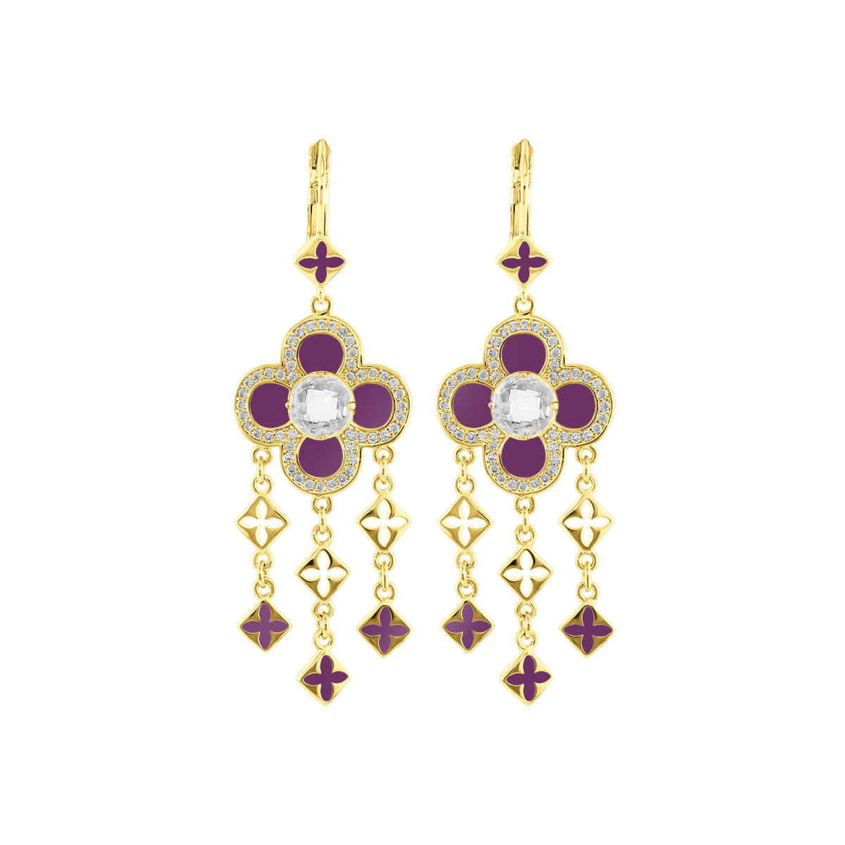 Floral Knight Earrings — Quatrefoil Drop