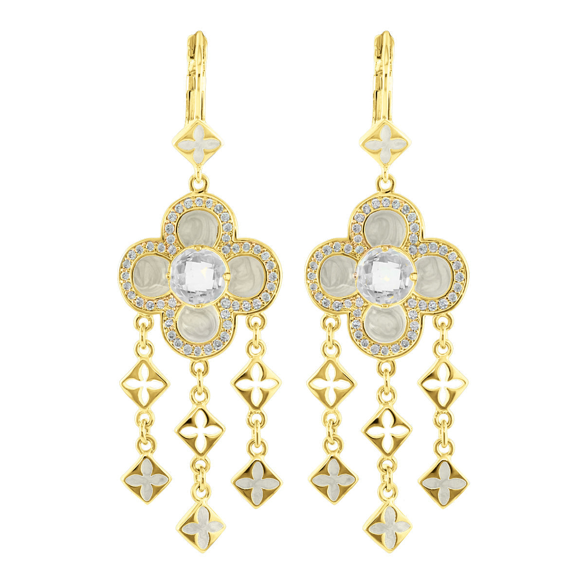 Floral Knight Earrings — Quatrefoil Drop