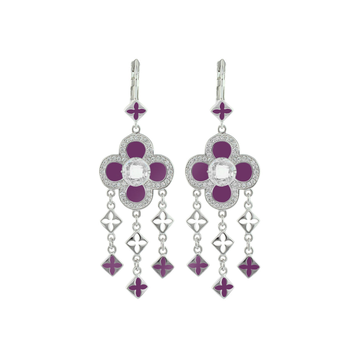 Floral Knight Earrings — Quatrefoil Drop