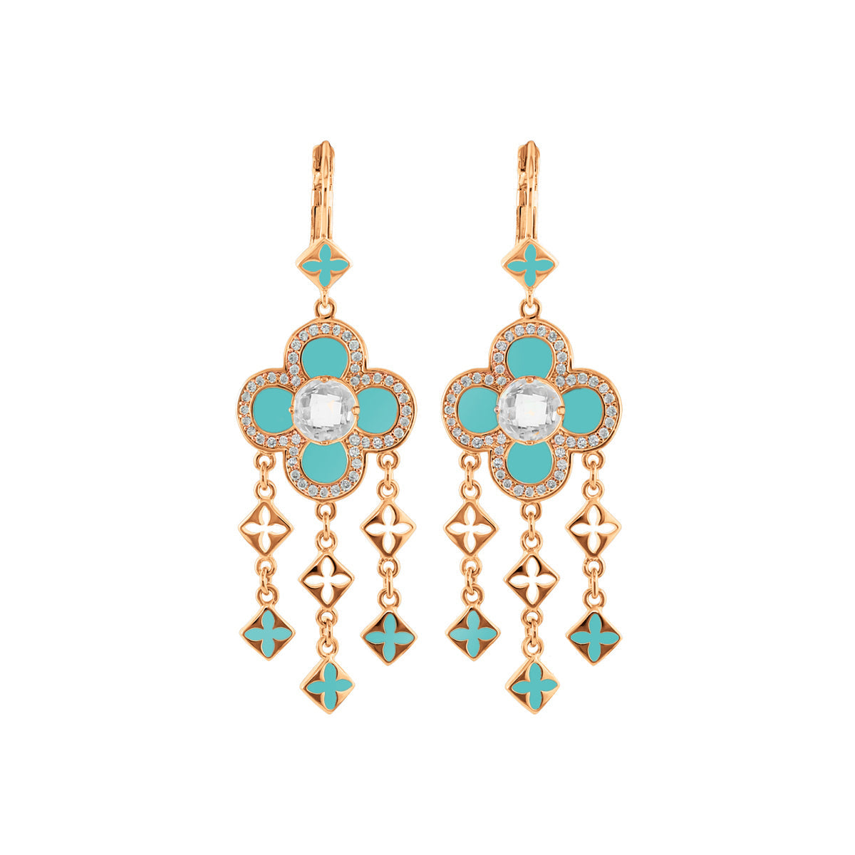 Floral Knight Earrings — Quatrefoil Drop