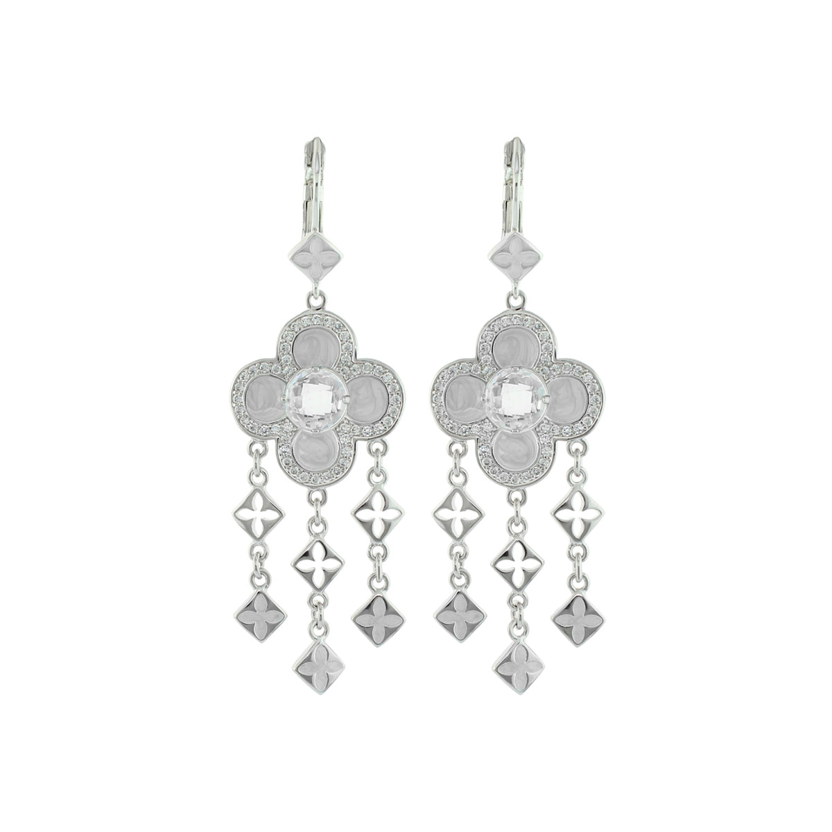 Floral Knight Earrings — Quatrefoil Drop