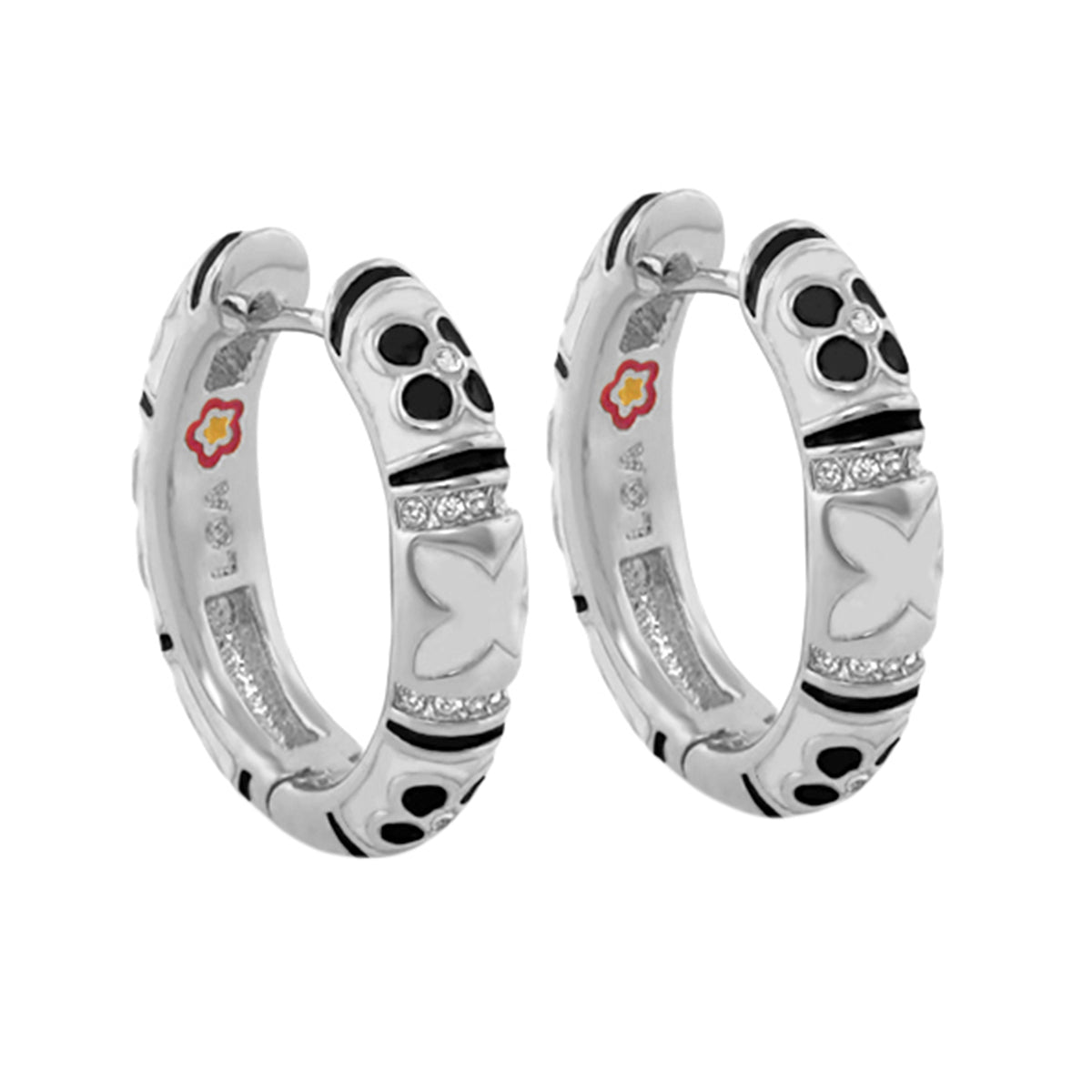 Floral Knight Earrings — Enamel Huggie