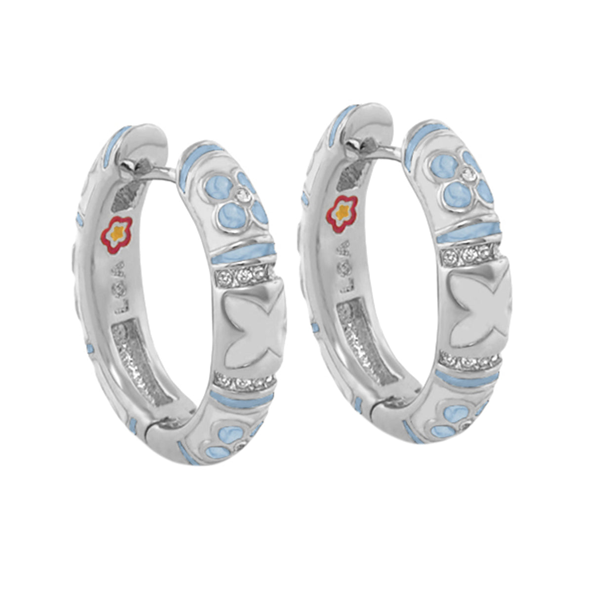 Floral Knight Earrings — Enamel Huggie