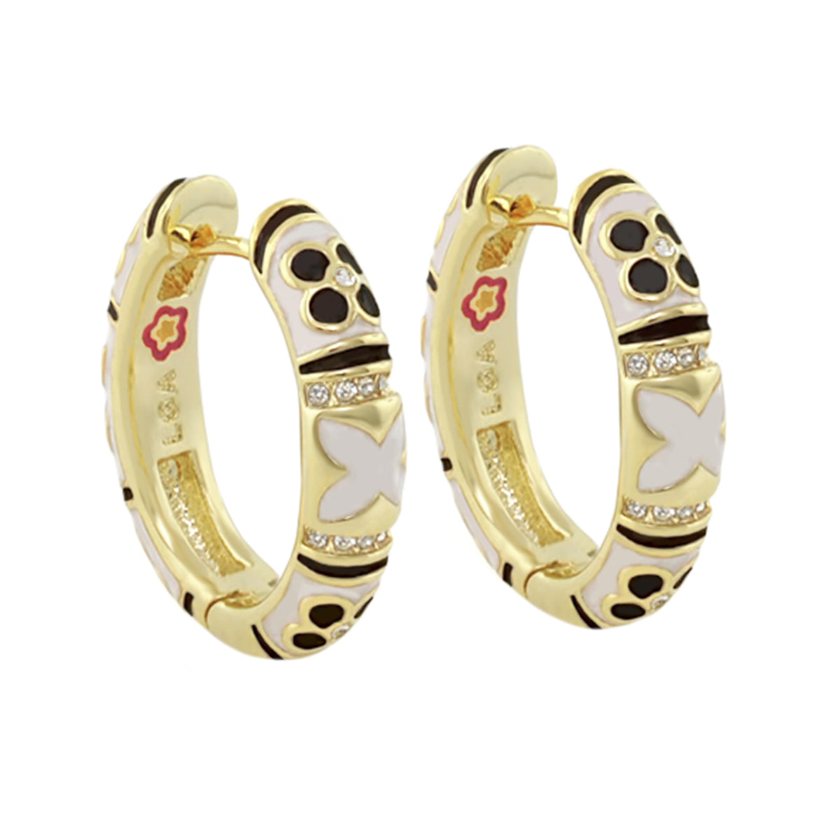 Floral Knight Earrings — Enamel Huggie