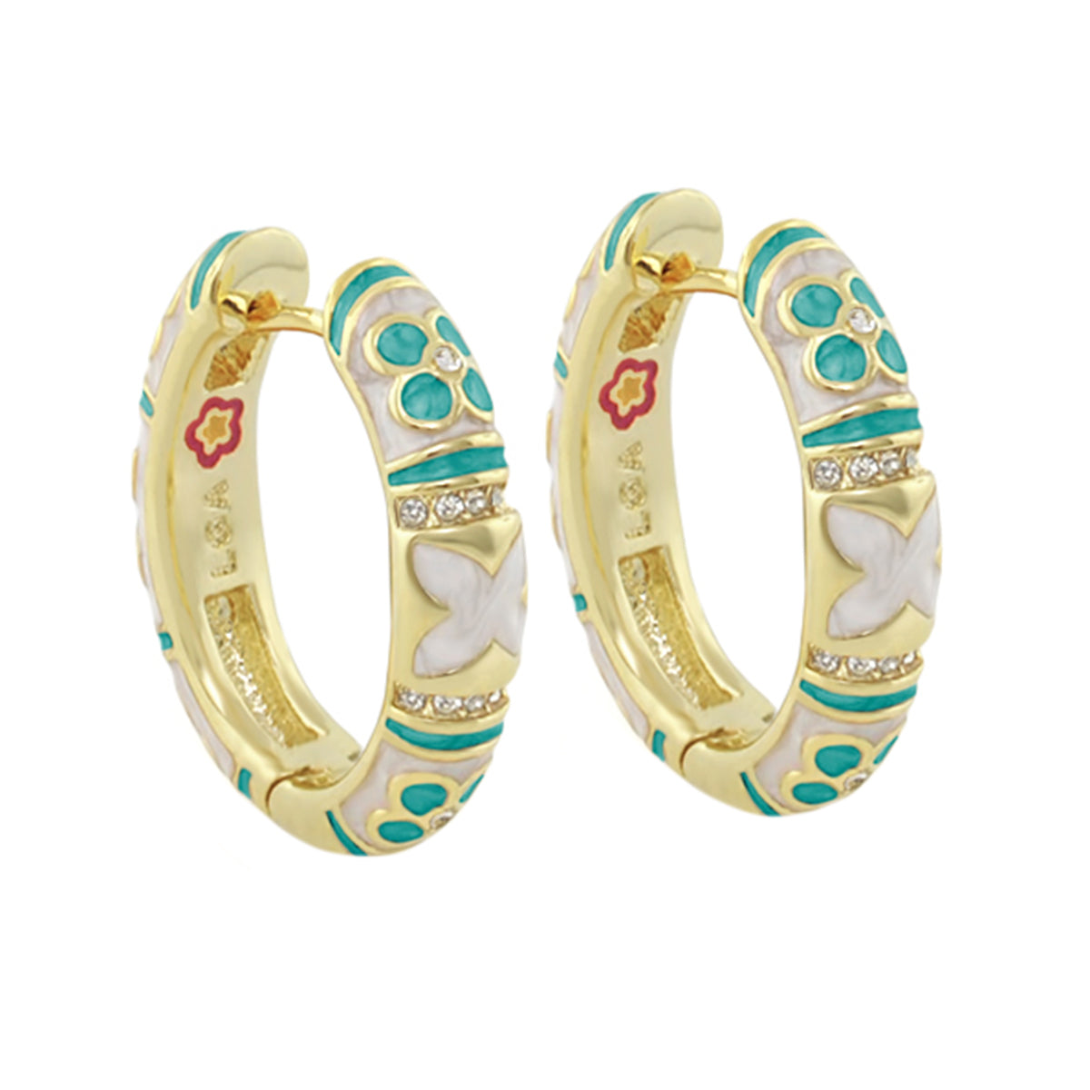 Floral Knight Earrings — Enamel Huggie