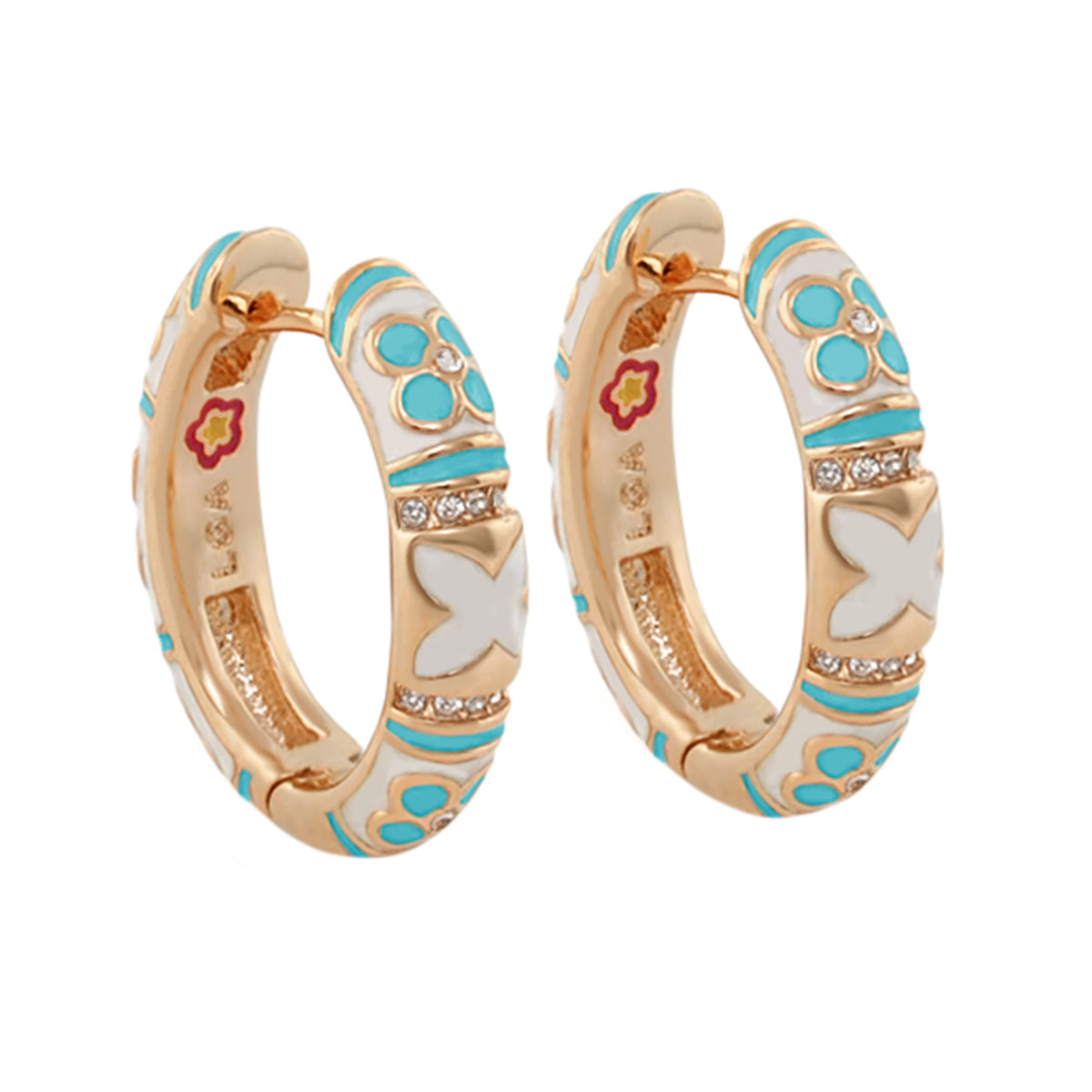 Floral Knight Earrings — Enamel Huggie
