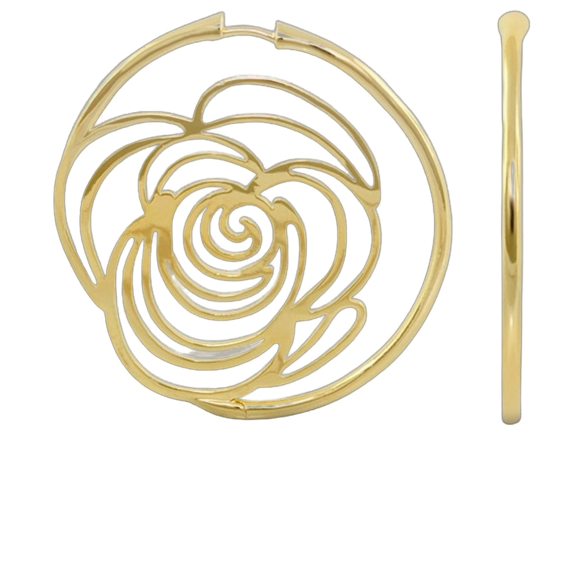 Rose Garden Earrings — Open Rose Hoop