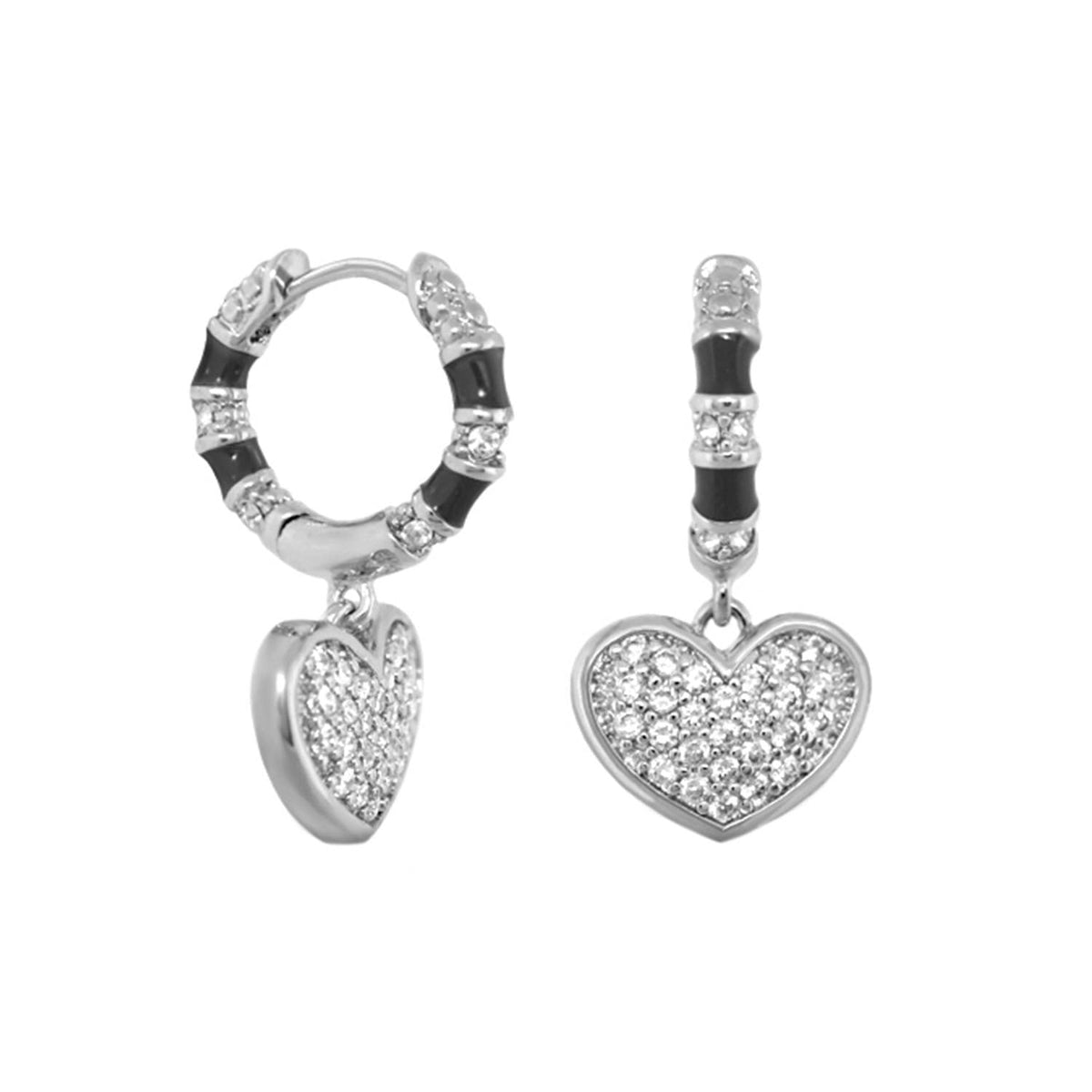 Charming 2 Earrings — Pavé Heart Drop