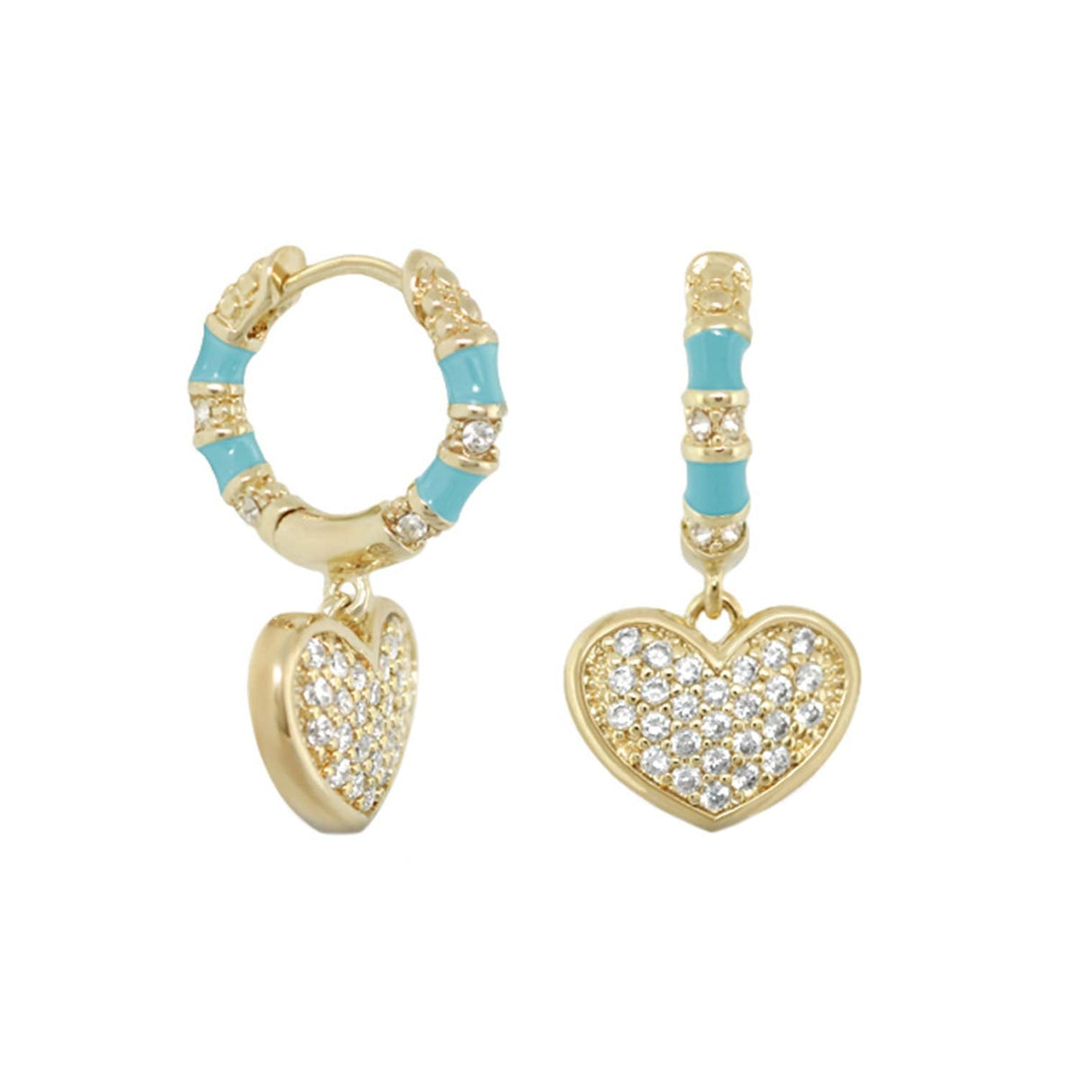 Charming 2 Earrings — Pavé Heart Drop