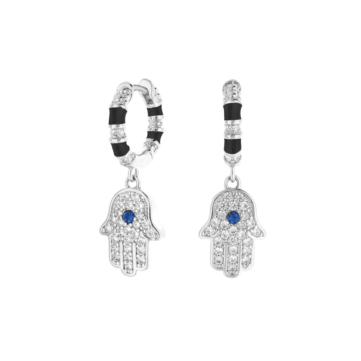 Lucky Hamsa Pave Earrings
