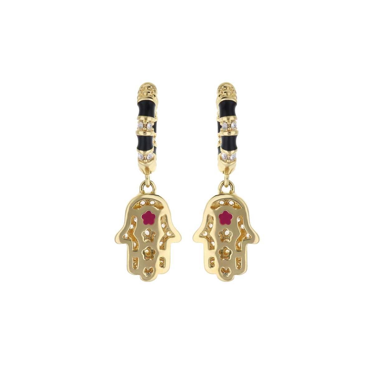 Lucky Hamsa Pave Earrings