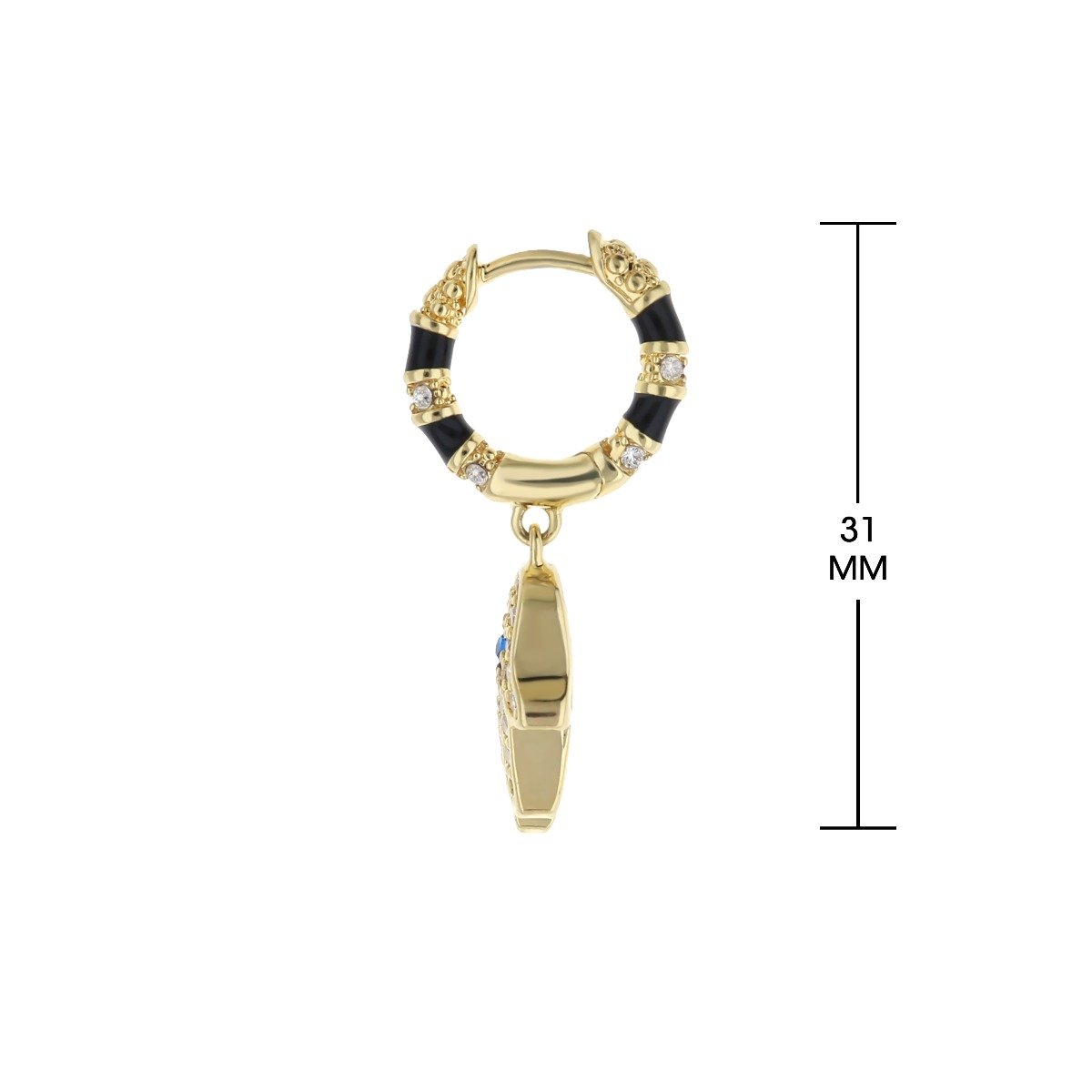 Lucky Hamsa Pave Earrings